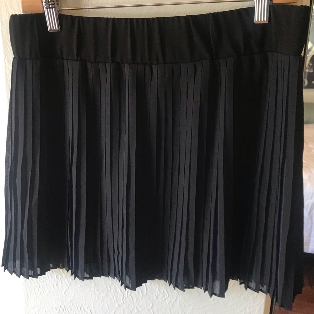 Cop Copine Black & Nave Blue Sheer Pleaded Skirt